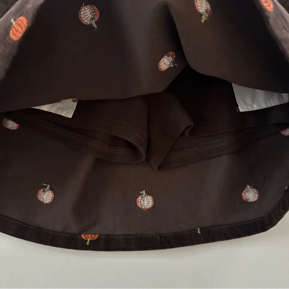 Gymboree Girls 7 Pumpkin Corduroy Skort Skirt NWT Orange Brown Fall